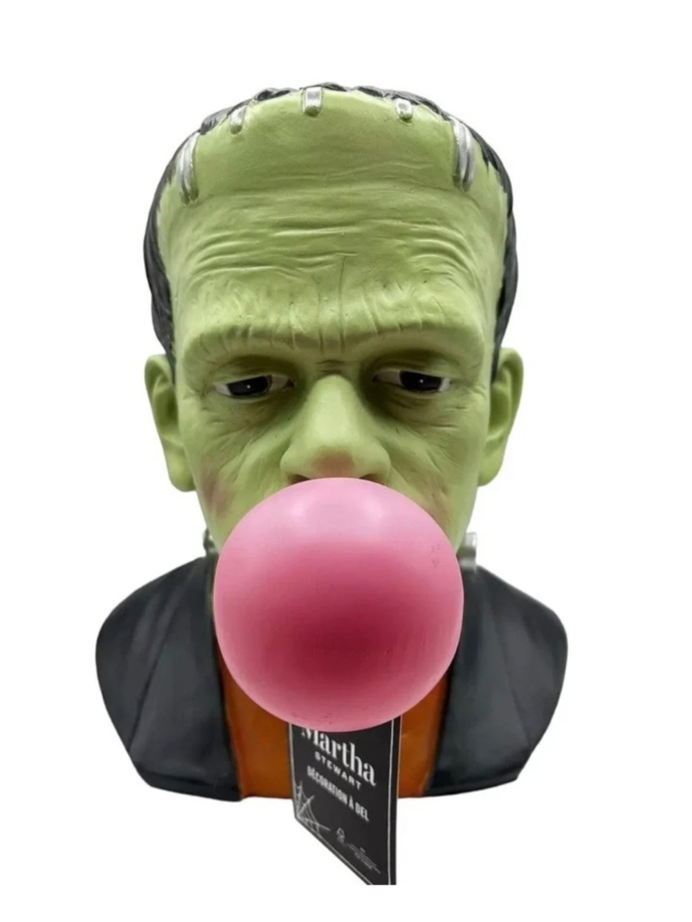 Martha Stewart LED Frankenstein Blowing Bubble Bust Spooky Halloween Decor NEW - Picture 2 of 5